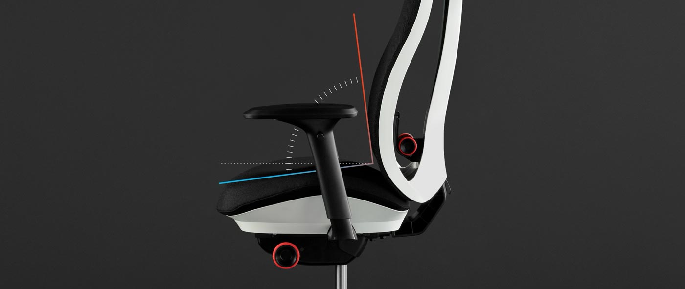 Image of a chair with animation showing angle